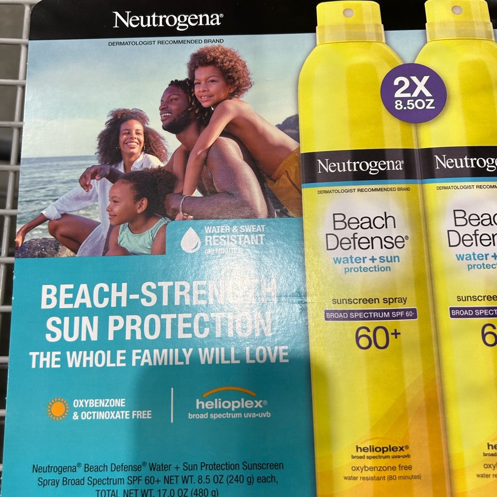 Never Used 60+ SPF Neutrogen Beach Defense 2 x 240g=480 g exp 2026 new in box